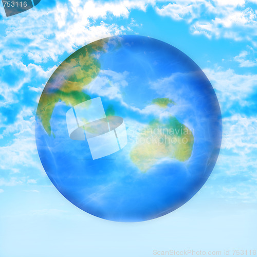 Image of abstract background with scene planet