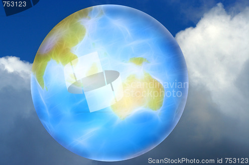 Image of abstract background with scene planet