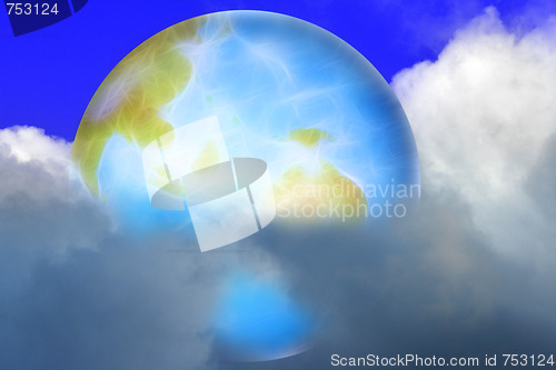 Image of abstract background with scene planet