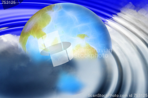 Image of abstract background with scene planet