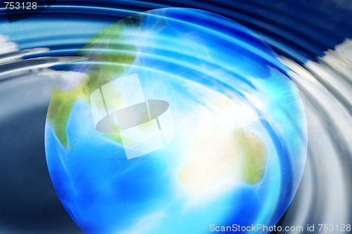 Image of abstract background with scene planet