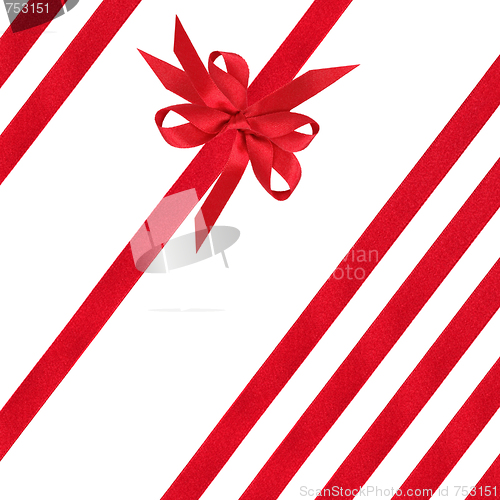Image of Red Satin Ribbons and Bow
