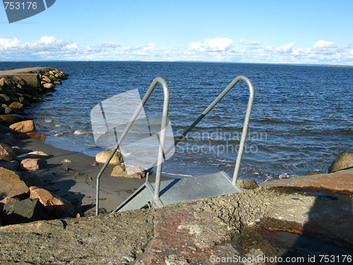 Image of A ladder for swimmers.