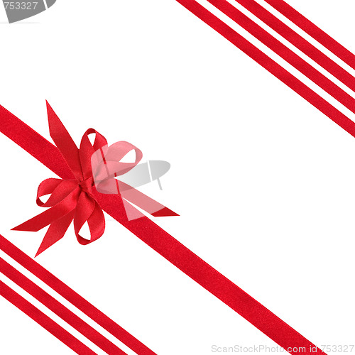 Image of Red Satin Ribbon and Bows