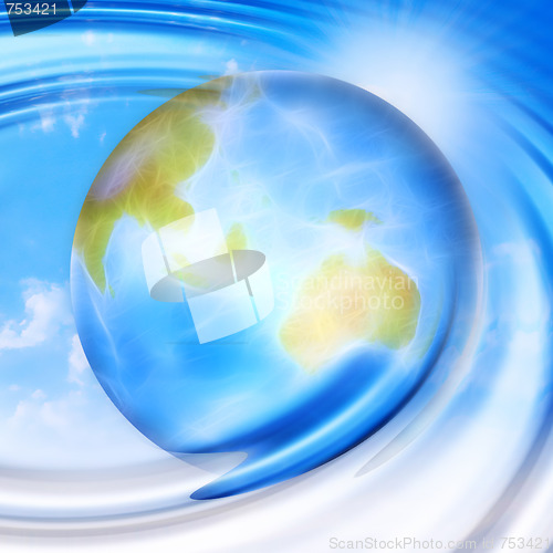 Image of abstract background with scene planet