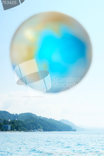 Image of abstract background with scene planet