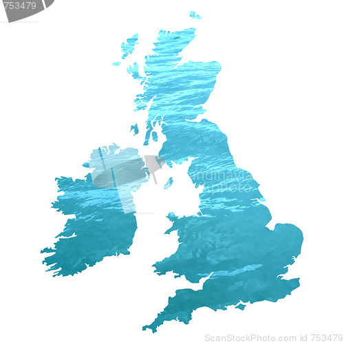 Image of UK map with water