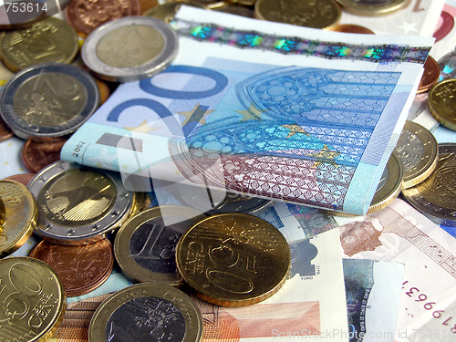 Image of Euro coins and notes