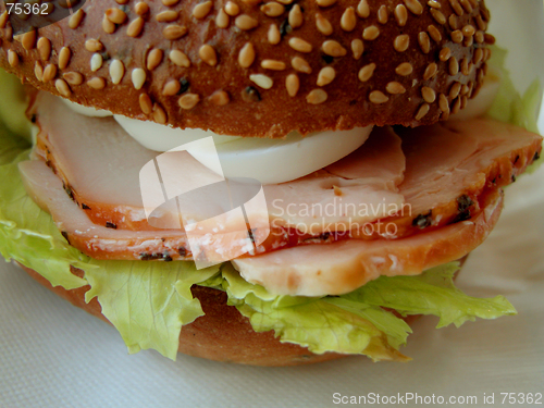 Image of Ham and eggs sandwich