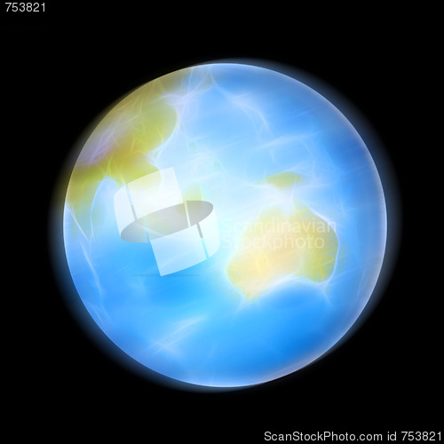 Image of abstract background with scene planet