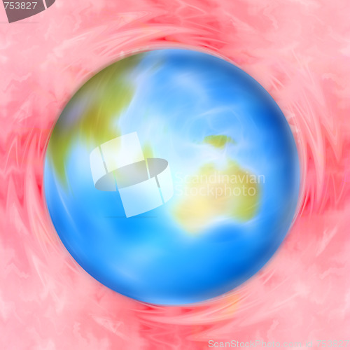 Image of abstract background with scene planet