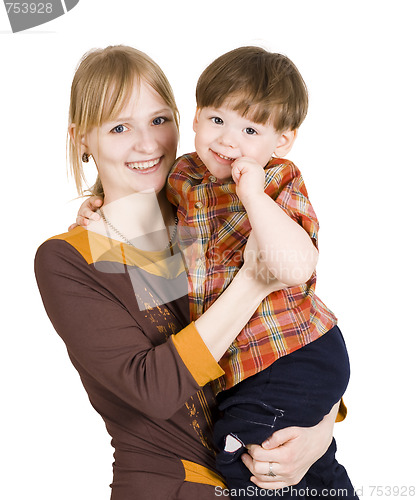 Image of Young mother with her son