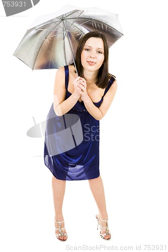 Image of woman with umbrella make fool