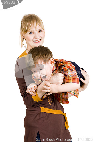 Image of Young mother with her son