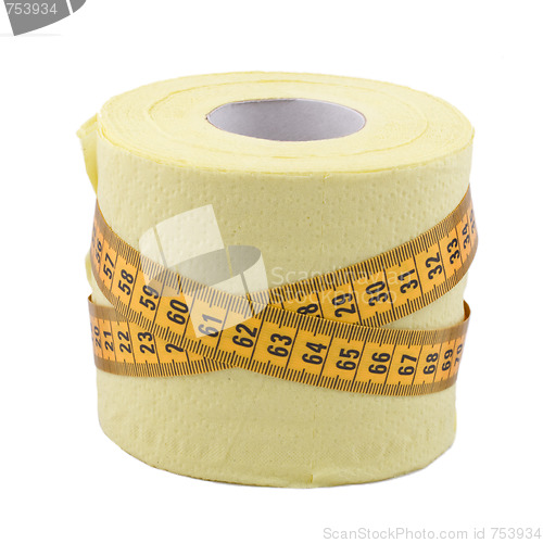 Image of centimetre and toilet paper