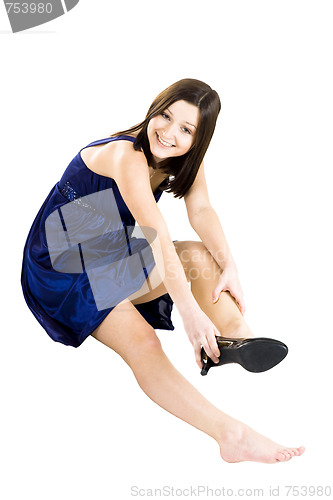 Image of Woman fitting shoe