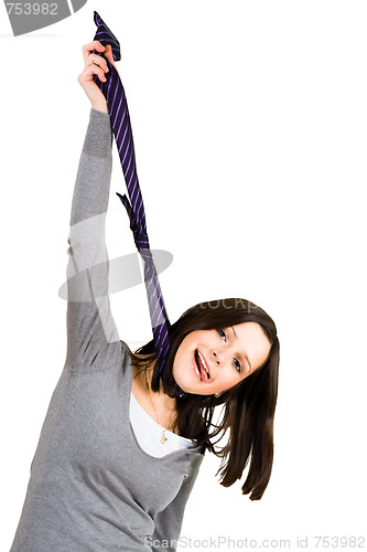 Image of hanging woman with tie