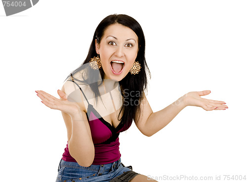 Image of shocked woman gesticulating