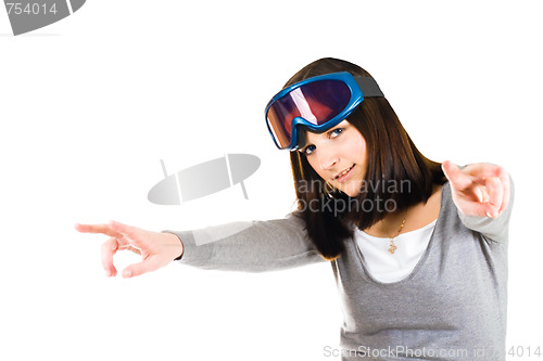 Image of woman pretending to be skier