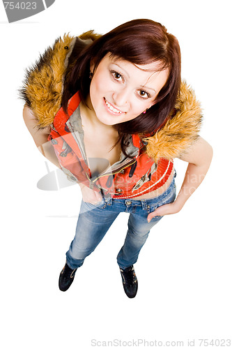 Image of Young woman top view