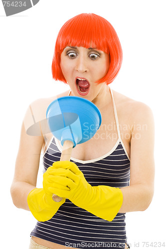 Image of horrified woman