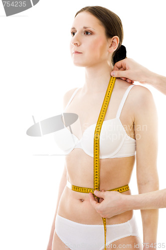 Image of Measuring woman's breat waist lenght