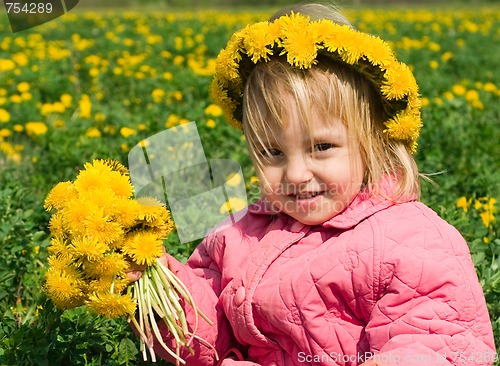 Image of Girl and dandelion