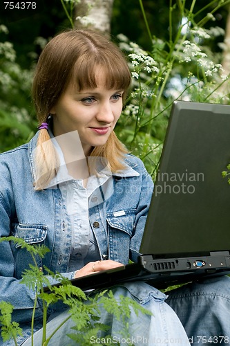 Image of Girl and  laptop