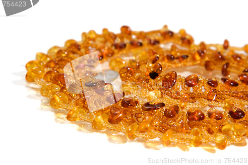 Image of Amber necklace on white background