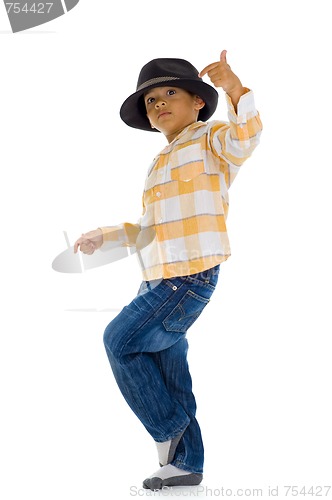 Image of cute boy dancing