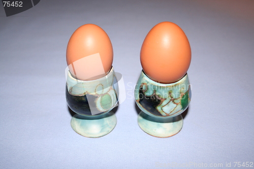 Image of Egg-cups with eggs