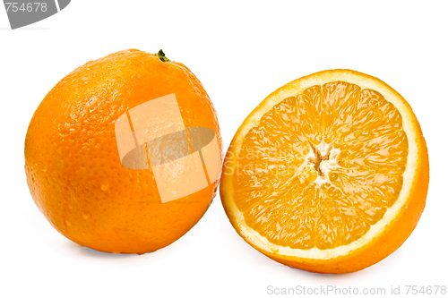 Image of Oranges on a white background