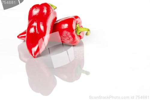 Image of Red peppers on a white background