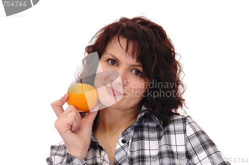 Image of woman with orange