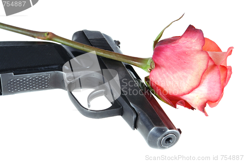 Image of gun and rose