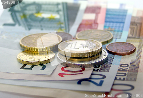 Image of Euro coins and notes