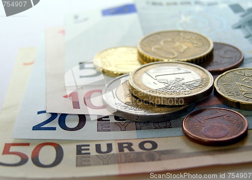 Image of Euro coins and notes