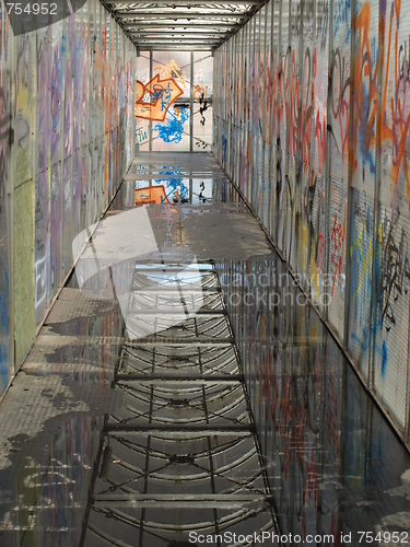 Image of Footbridge with graffiti