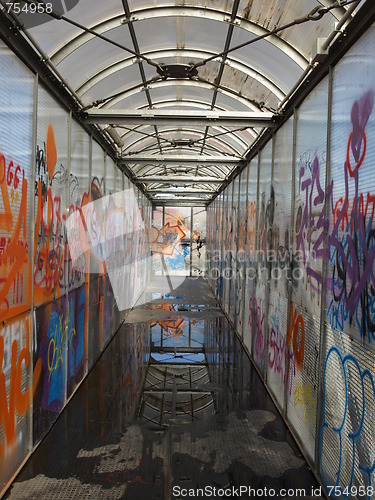 Image of Footbridge with graffiti