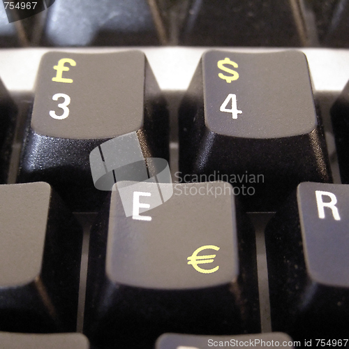 Image of Currency symbols on computer keyboard