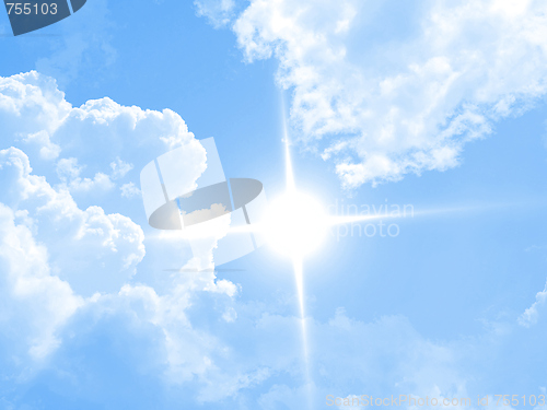 Image of Blue sky with clouds