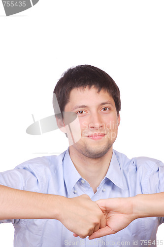 Image of happy young casual man portrait