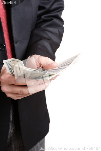 Image of Businessman Holding Money