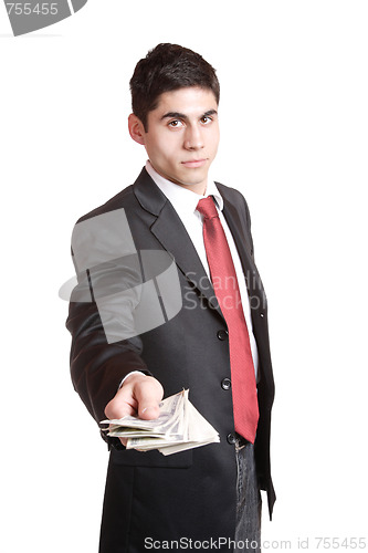 Image of Businessman Holding Money