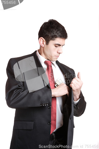 Image of Businessman Holding Money