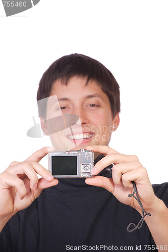 Image of happy young casual man portrait