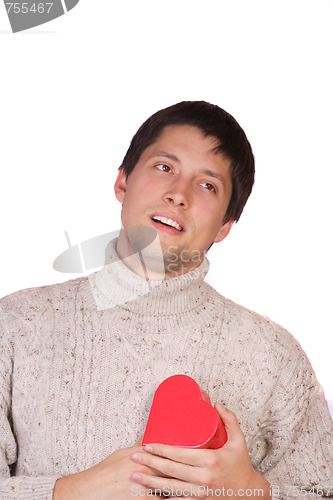 Image of young man with a gift box