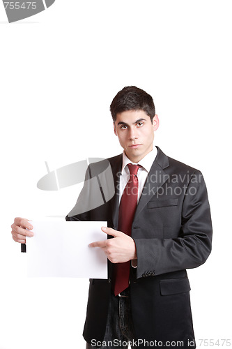 Image of Businessman presenting card 