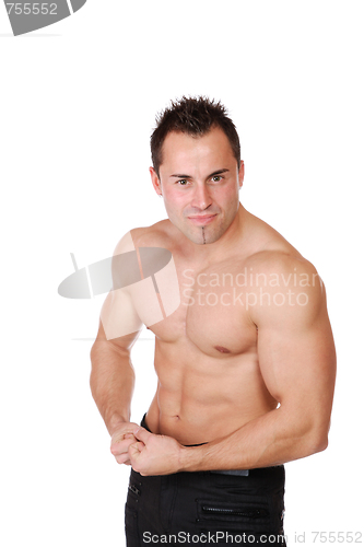 Image of Sexy muscular man isolated on white