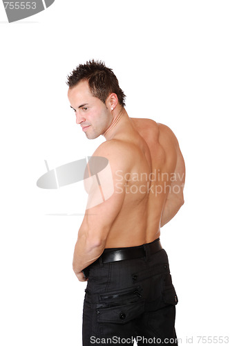 Image of Sexy muscular man isolated on white